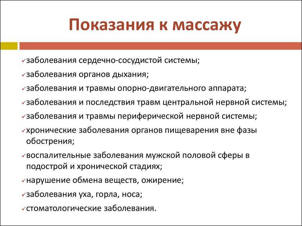 Массаж для лечения и профилактики