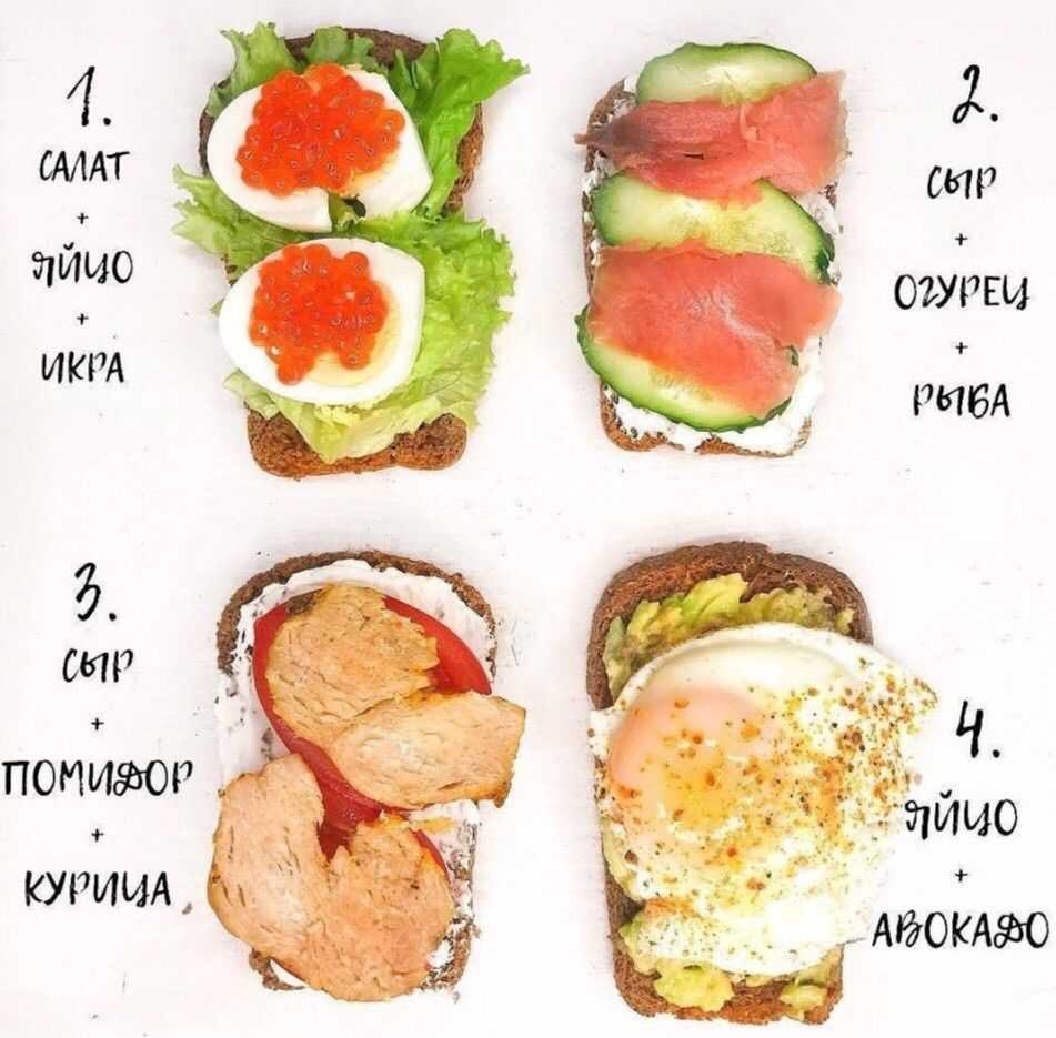 6 вариантов пп- бутербродов для перекуса!
