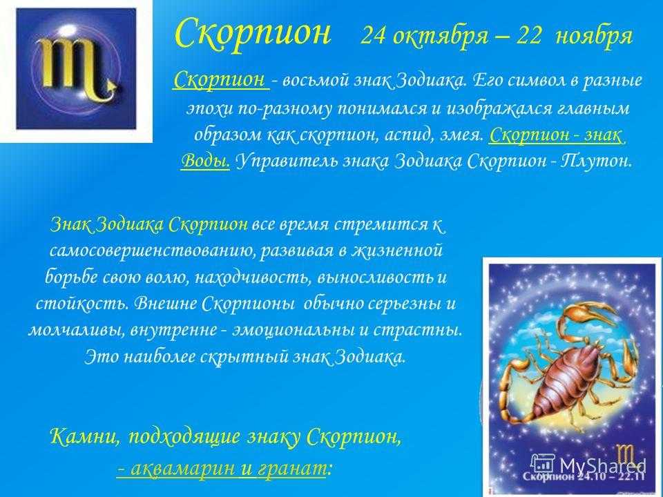 Характеристика знака зодиака скорпион