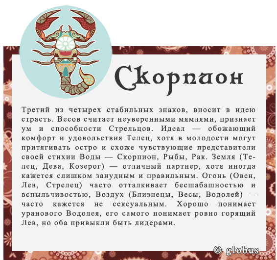 Гороскоп знака зодиака скорпион: черты характера, особенности и совместимость с другими знаками