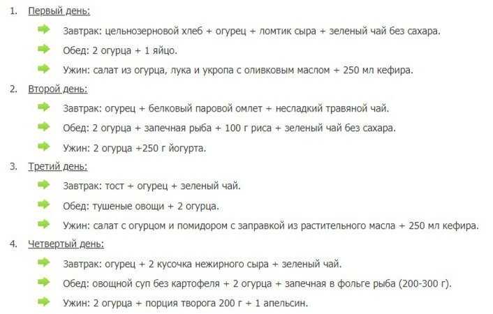 Диета огуречная для похудения на 3-7 дней: меню, рецепт и отзывы о результатах :: syl.ru