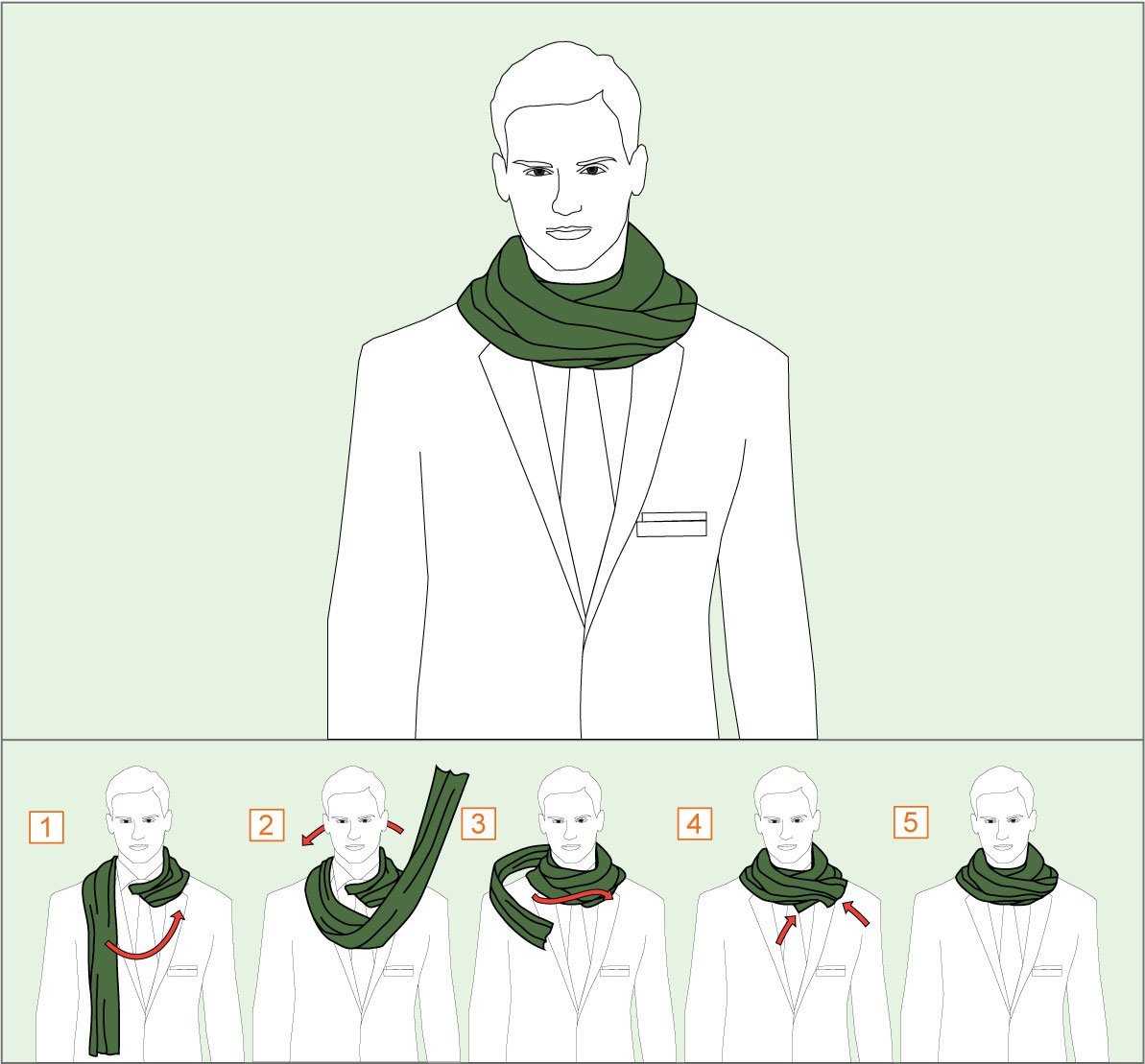Как завязать шарф или платок на шее разными способами